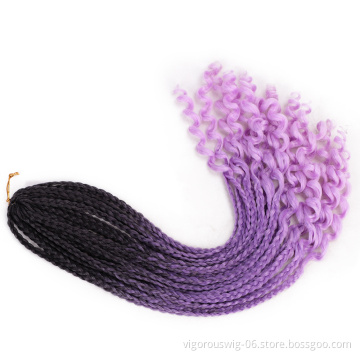 Vigorous 24 Inches11Color Ombre Braiding Hair Faux Locs Crochet Braids Soft Natural Soft Synthetic Hair Extension Goddess Locks